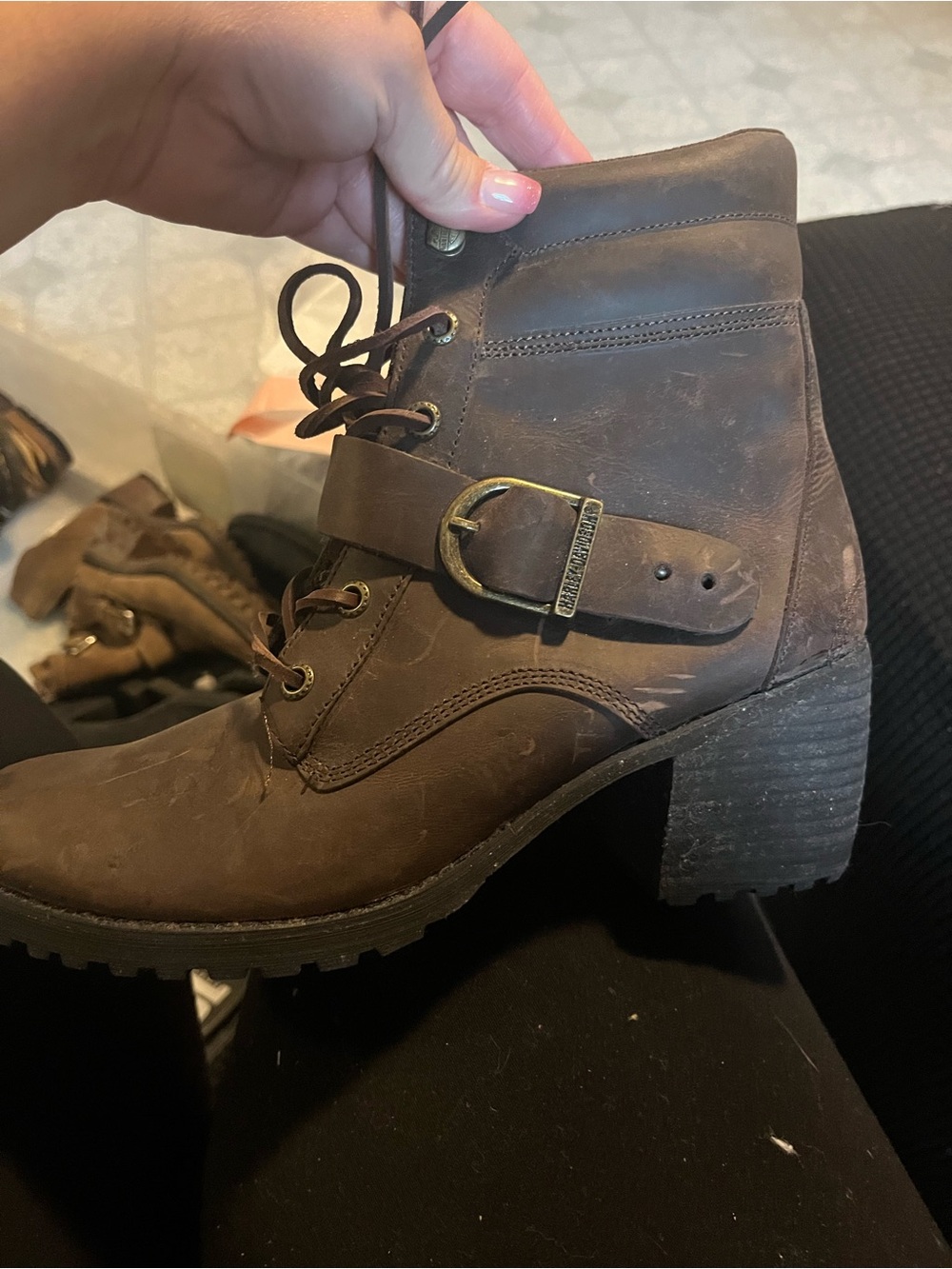 Harley-Davidson Women’s Brown Leather Biker Boots Size 8.5